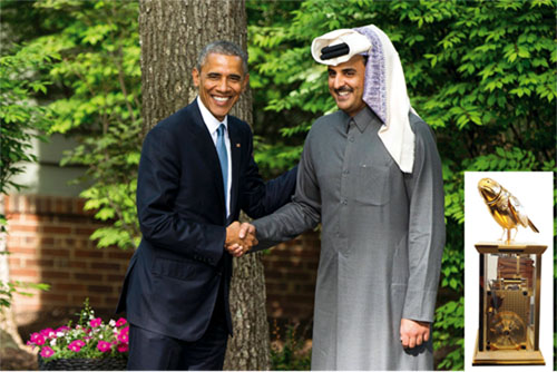 Le président des États-Unis Barak Obama et l’émir du Quatar Sheikh Tamim Bin Hamad Al Thani.